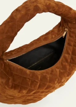 Saint LaurentIcare YSL Quilted Suede Hobo Bag