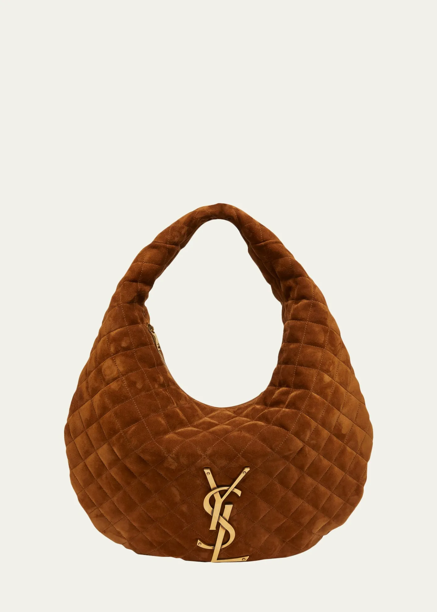 Saint LaurentIcare YSL Quilted Suede Hobo Bag