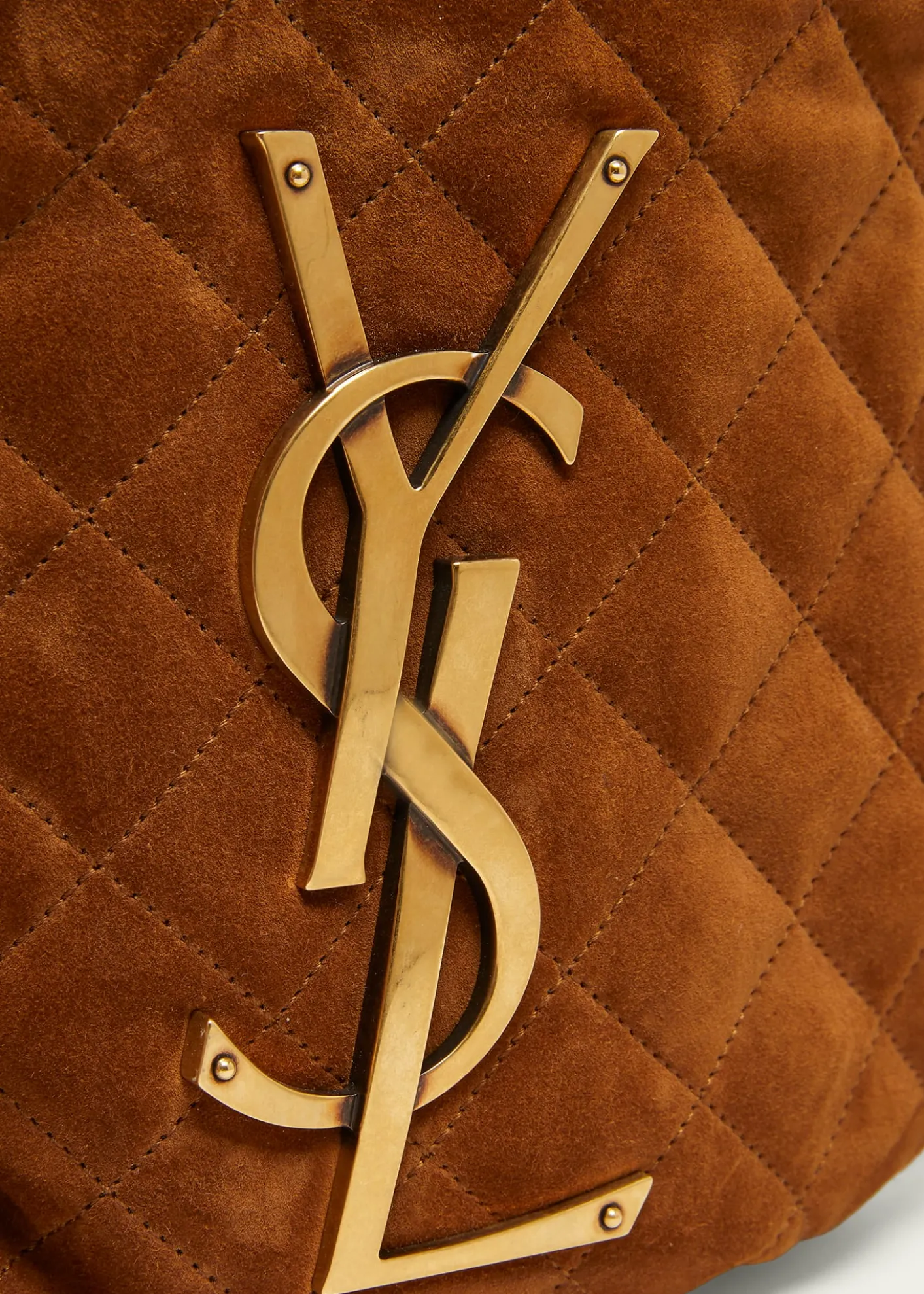Saint LaurentIcare YSL Quilted Suede Hobo Bag