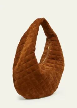 Saint LaurentIcare YSL Quilted Suede Hobo Bag