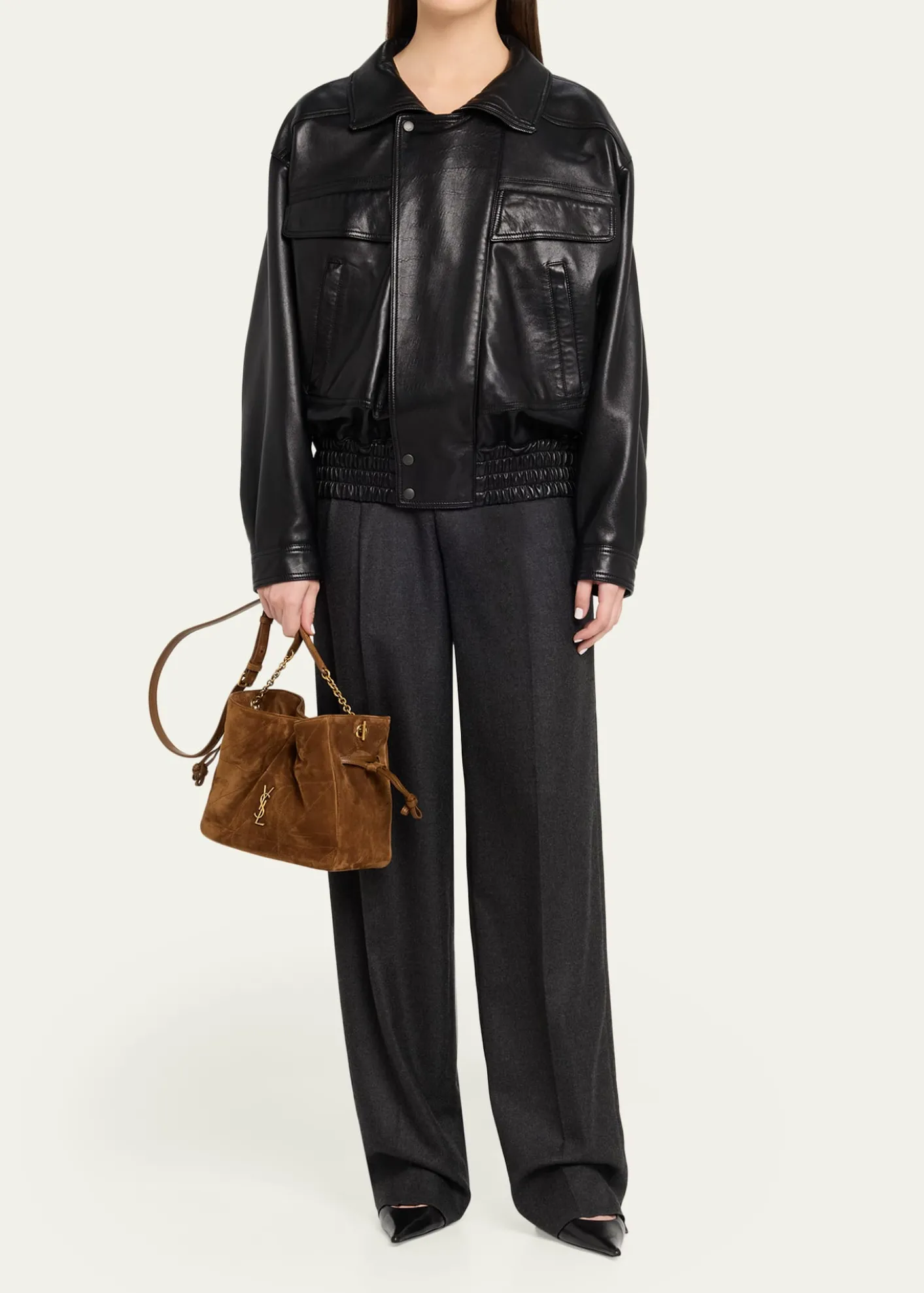 Saint LaurentJamie YSL Quilted Suede Shoulder Bag
