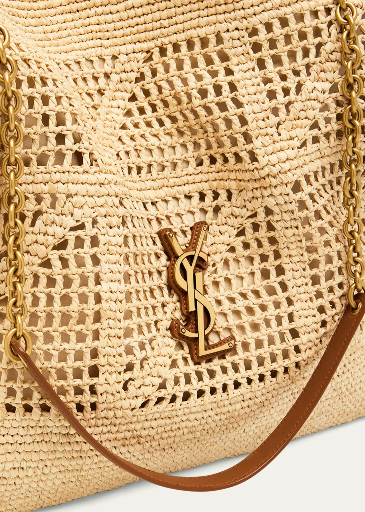 Saint LaurentJamie YSL Shopper Tote Bag in Woven Raffia