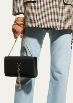 Saint LaurentKate Medium Tassel YSL Wallet on Chain in Grained Leather