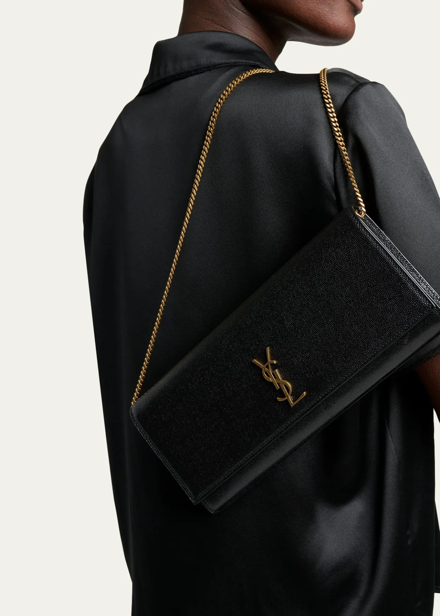 Saint LaurentKate YSL Pebbled Leather Clutch Bag