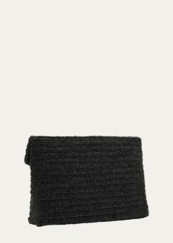 Saint LaurentLarge Envelope Flap YSL Clutch Bag in Raffia