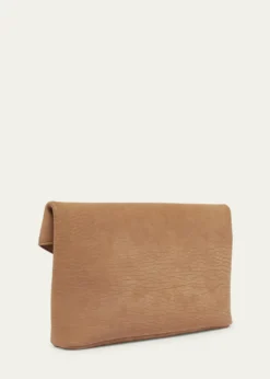 Saint LaurentLarge YSL Envelope Pouch Clutch Bag in Pebbled Leather
