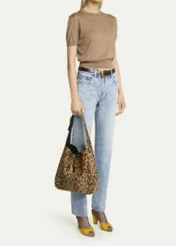 Saint LaurentLe 5 A 7 Large Animal-Print Calf Hair Shoulder Bag