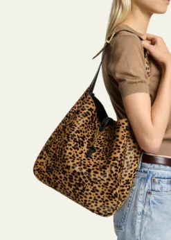 Saint LaurentLe 5 A 7 Large Animal-Print Calf Hair Shoulder Bag