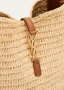 Saint LaurentLe 5 A 7 Small Shoulder Bag in Raffia and Leather