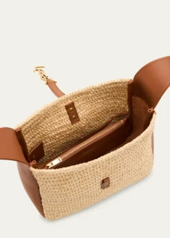 Saint LaurentLe 5 A 7 Small Shoulder Bag in Raffia and Leather