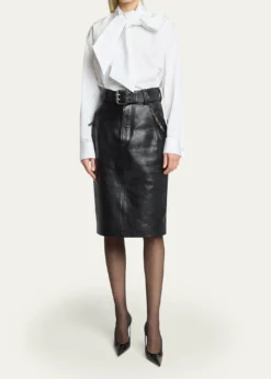 Saint LaurentLeather Pencil Skirt