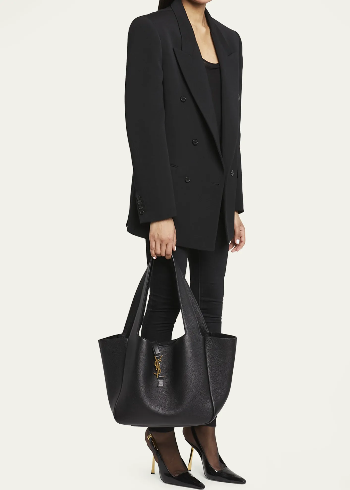 Saint LaurentLe 5 À 7 Bea Cabas YSL Tote Bag in Supple Leather