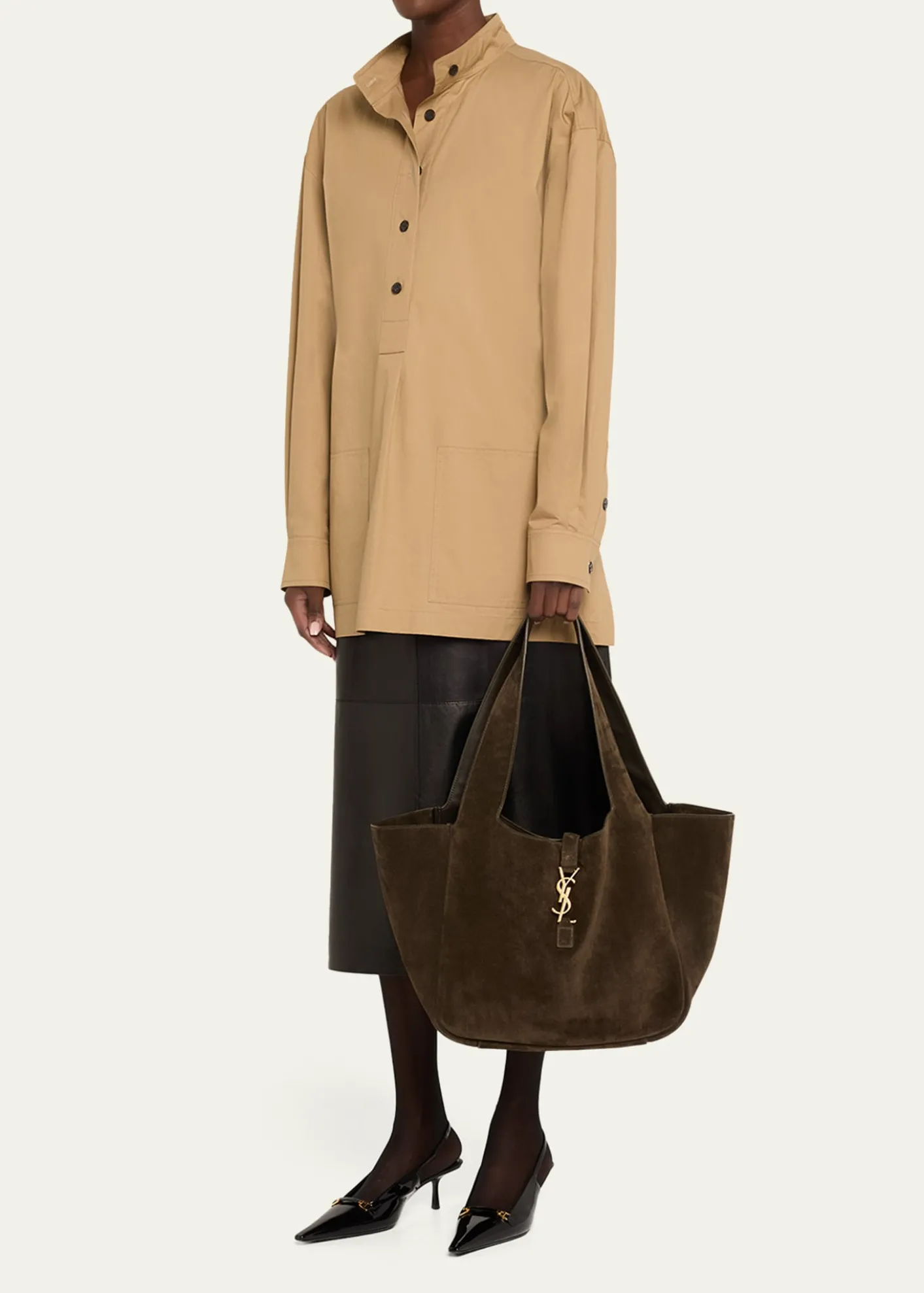 Saint LaurentLe 5 À 7 Bea YSL Cabas Tote Bag in Suede