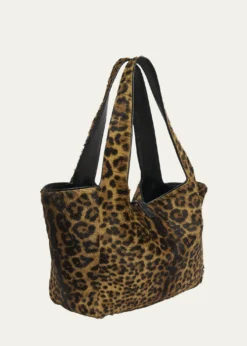 Saint LaurentLe 5 À 7 Bea YSL Leopard-Print Tote Bag in Calf Hair & Leather