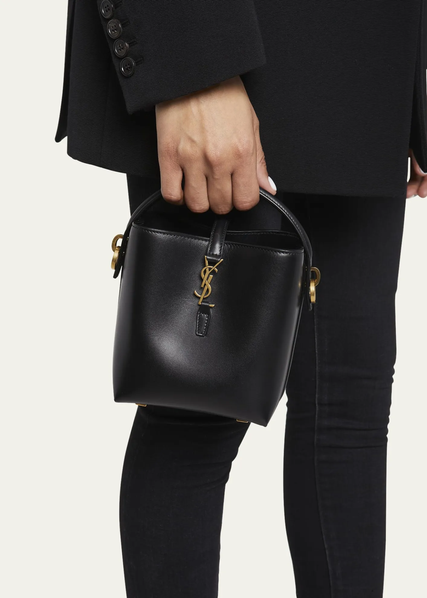 Saint LaurentLe 37 Mini YSL Bucket Bag in Smooth Leather