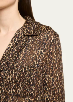 Saint LaurentLeopard-Print Pajama Blouse