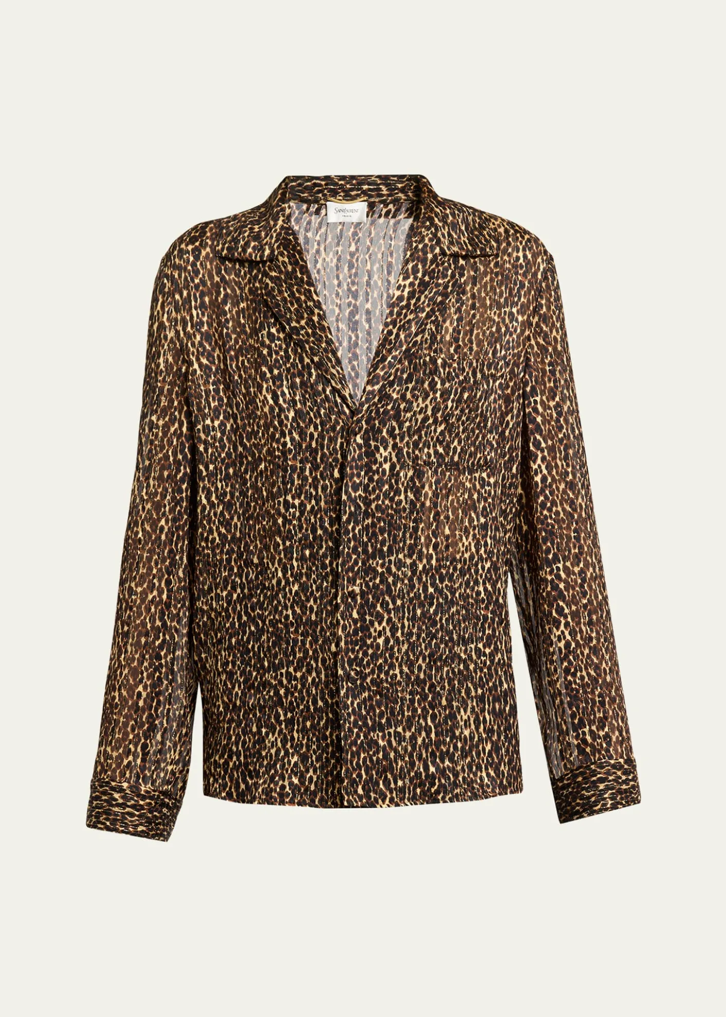 Saint LaurentLeopard-Print Pajama Blouse