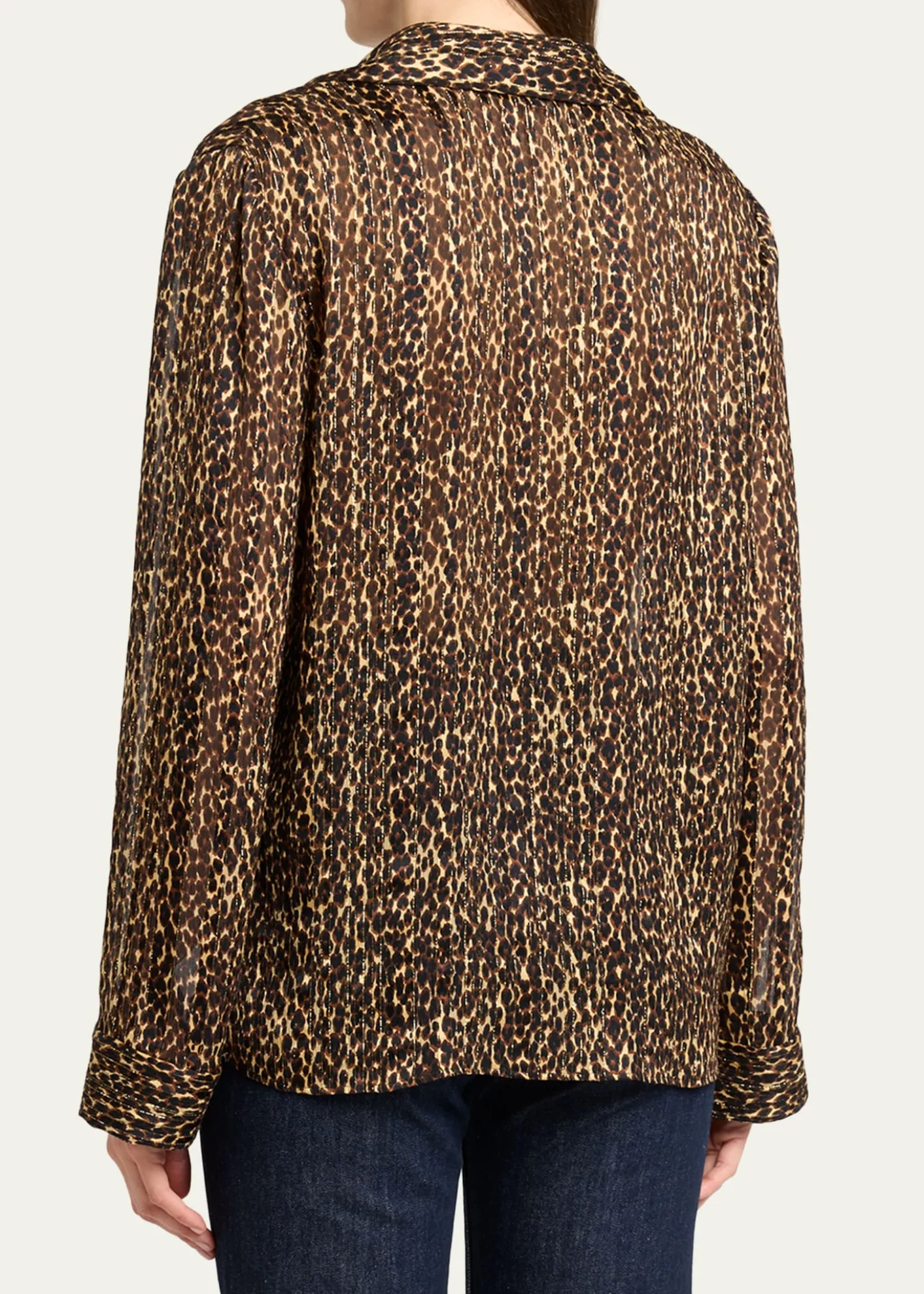 Saint LaurentLeopard-Print Pajama Blouse