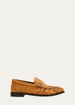 Saint LaurentLe Ostrich Leather YSL Penny Loafers
