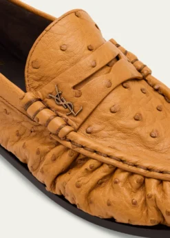 Saint LaurentLe Ostrich Leather YSL Penny Loafers