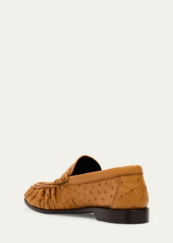 Saint LaurentLe Ostrich Leather YSL Penny Loafers
