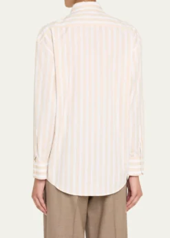 Saint LaurentLong-Sleeve Stripe Button-Down Blouse