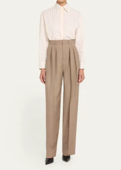 Saint LaurentLong-Sleeve Stripe Button-Down Blouse
