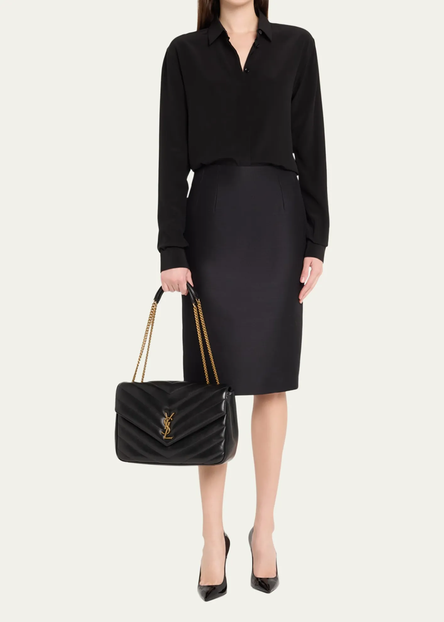 Saint LaurentLoulou Large YSL Chain Shoulder Bag in Quilted Leather
