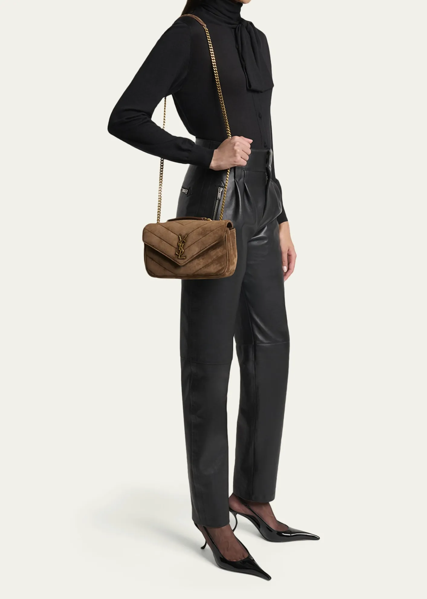 Saint LaurentLoulou Small YSL Shoulder Bag in Matelasse Suede