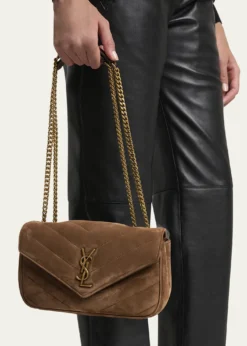 Saint LaurentLoulou Small YSL Shoulder Bag in Matelasse Suede