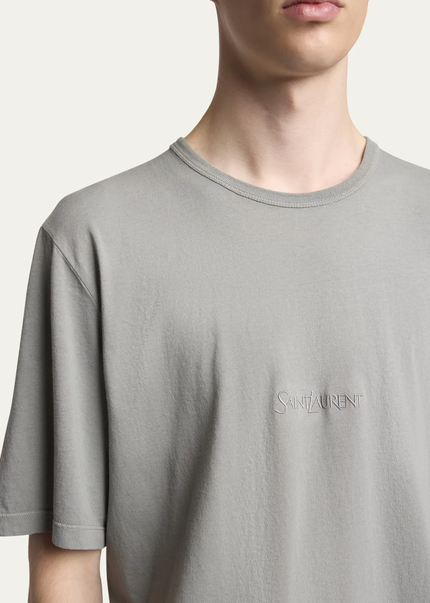 Saint LaurentMen's Basic Logo T-Shirt