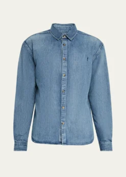 Saint LaurentMen's Cassandra Denim Button-Down Shirt