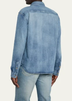 Saint LaurentMen's Cassandra Denim Button-Down Shirt