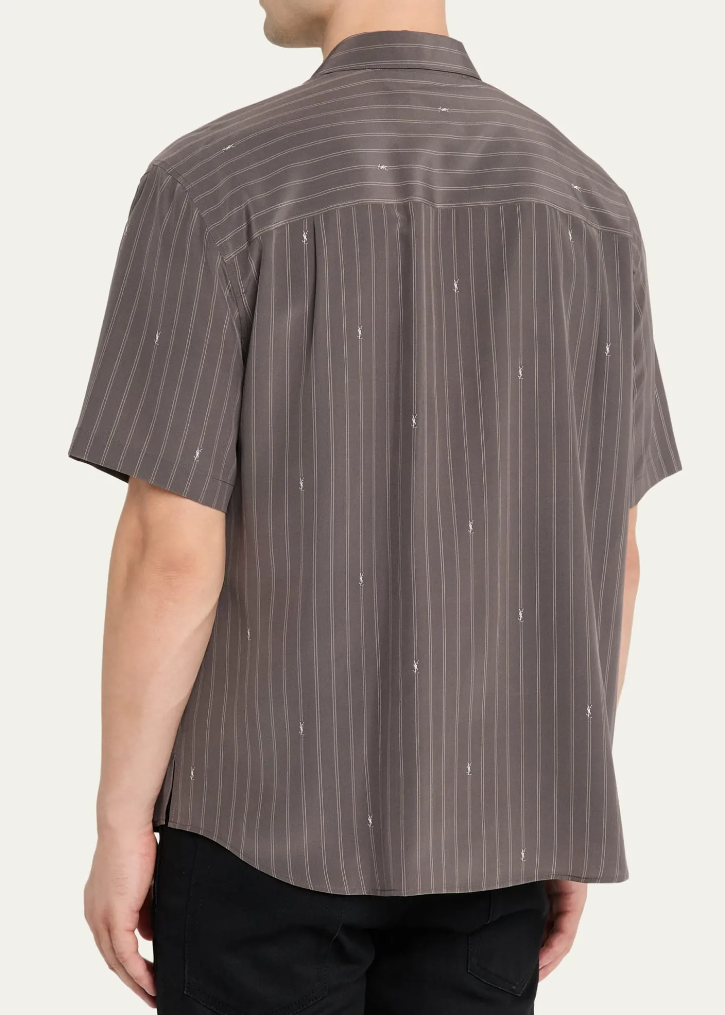 Saint LaurentMen's Cassandre Short-Sleeved Button-Front Shirt