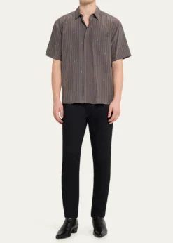 Saint LaurentMen's Cassandre Short-Sleeved Button-Front Shirt
