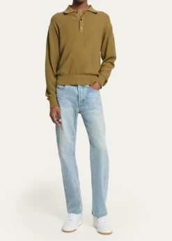 Saint LaurentMen's Cotton Knit Polo Sweater