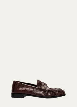Saint LaurentMen's Eel Leather Cassandre Penny Loafers