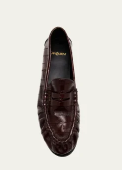Saint LaurentMen's Eel Leather Cassandre Penny Loafers