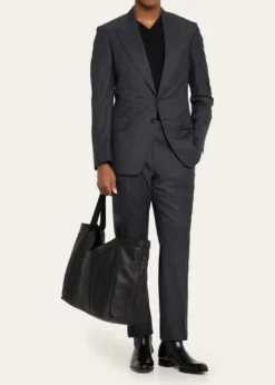 Saint LaurentMen's Giant Y Grainy Leather Tote Bag