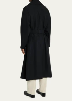Saint LaurentMen's Grain de Poudre Belted Trench Coat