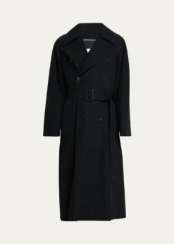 Saint LaurentMen's Grain de Poudre Belted Trench Coat