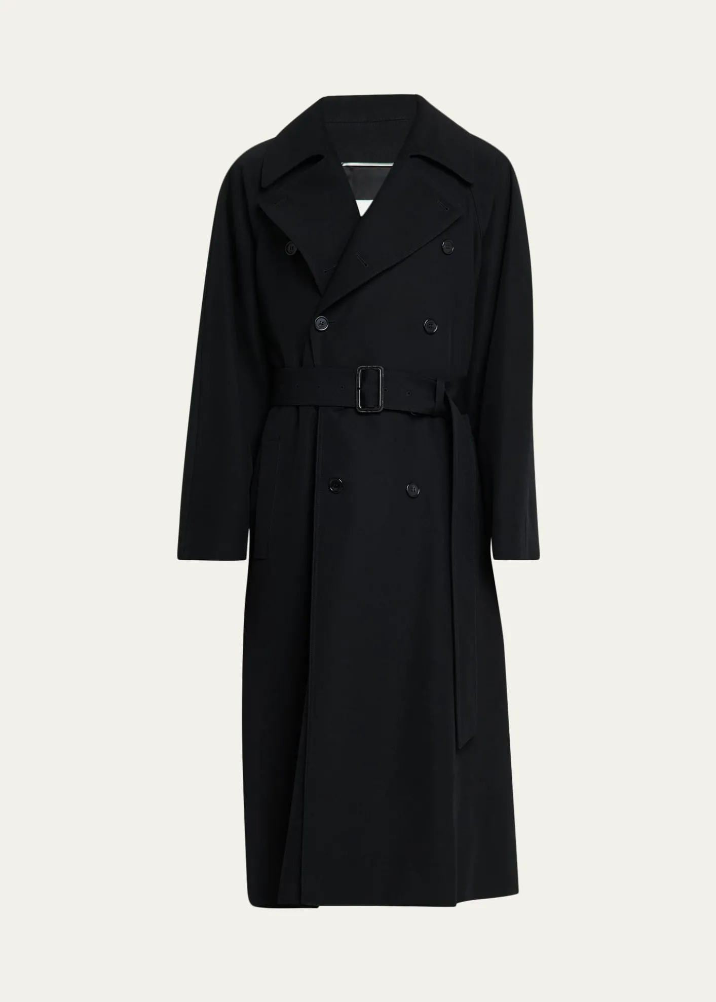 Saint LaurentMen's Grain de Poudre Belted Trench Coat