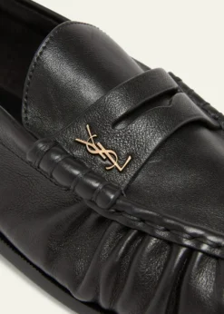 Saint LaurentMen's Le Loafer Creased Leather Mules