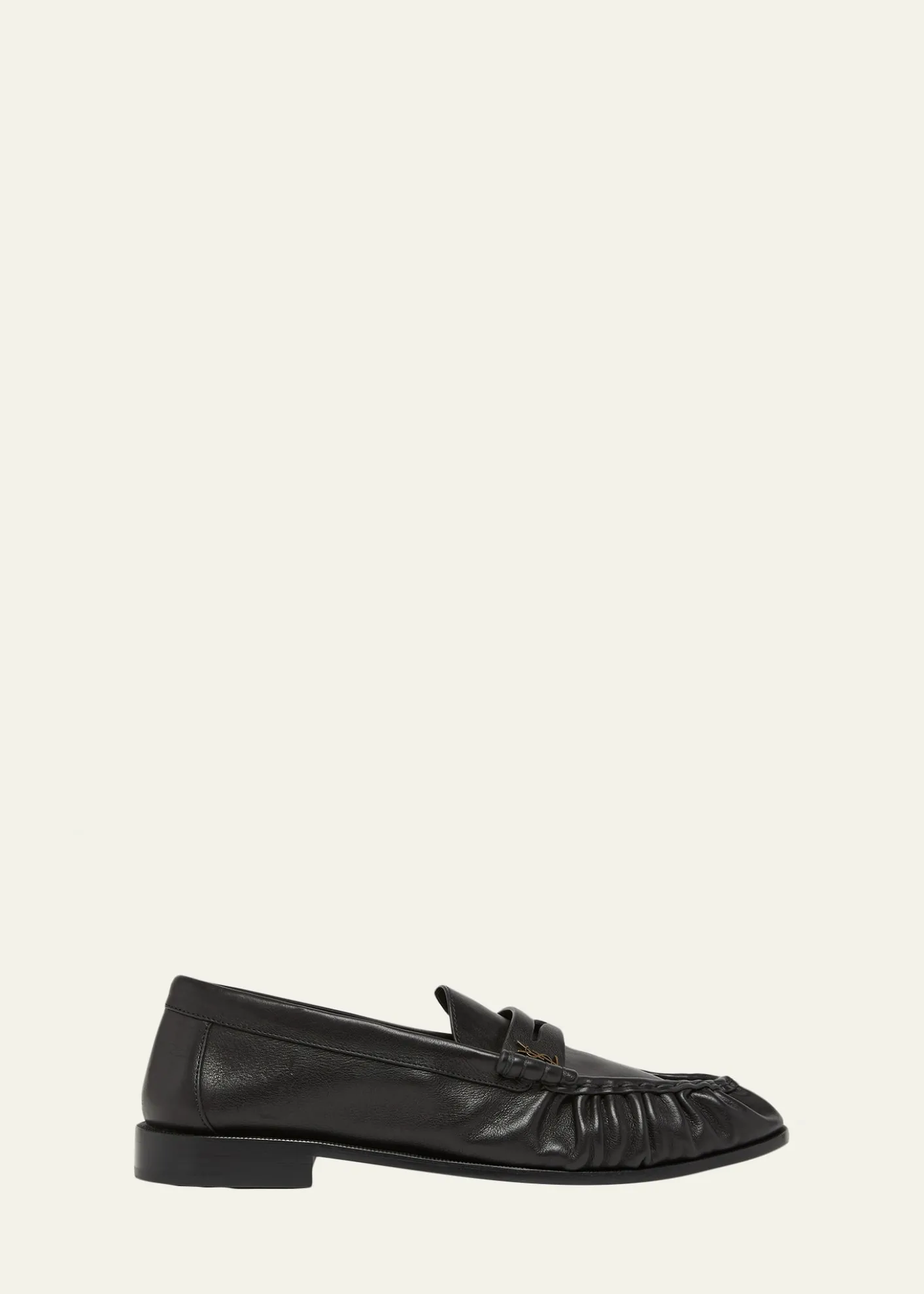 Saint LaurentMen's Le Loafer Creased Leather Mules
