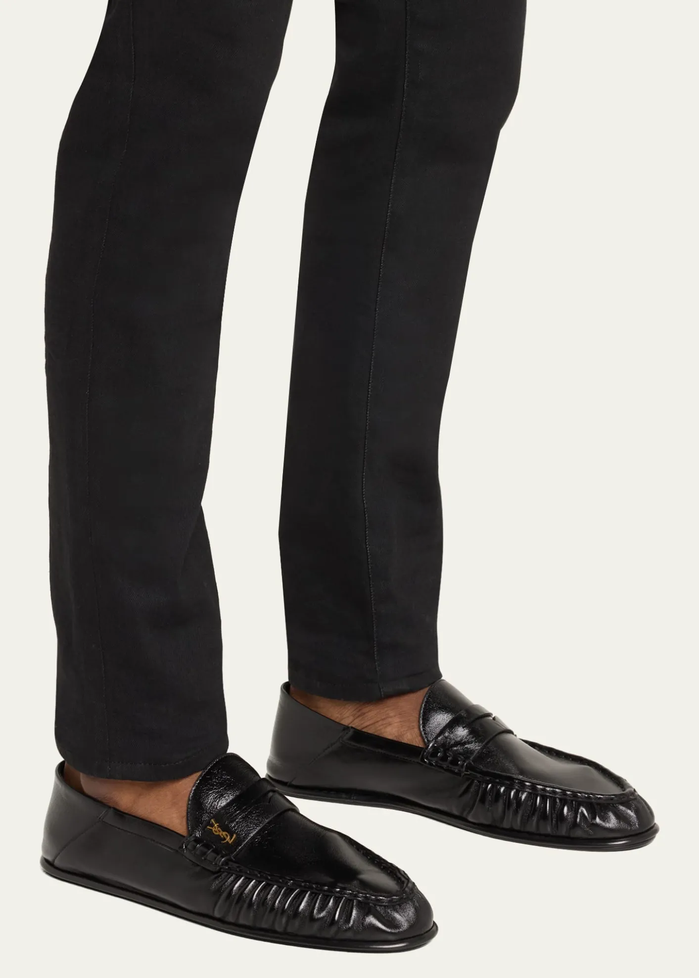 Saint LaurentMen's Le Loafer Leather Penny Loafers
