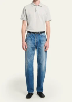 Saint LaurentMen's Lewis Grained Leather Sneakers