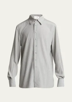 Saint LaurentMen's Micro-Striped Silk Sport Shirt