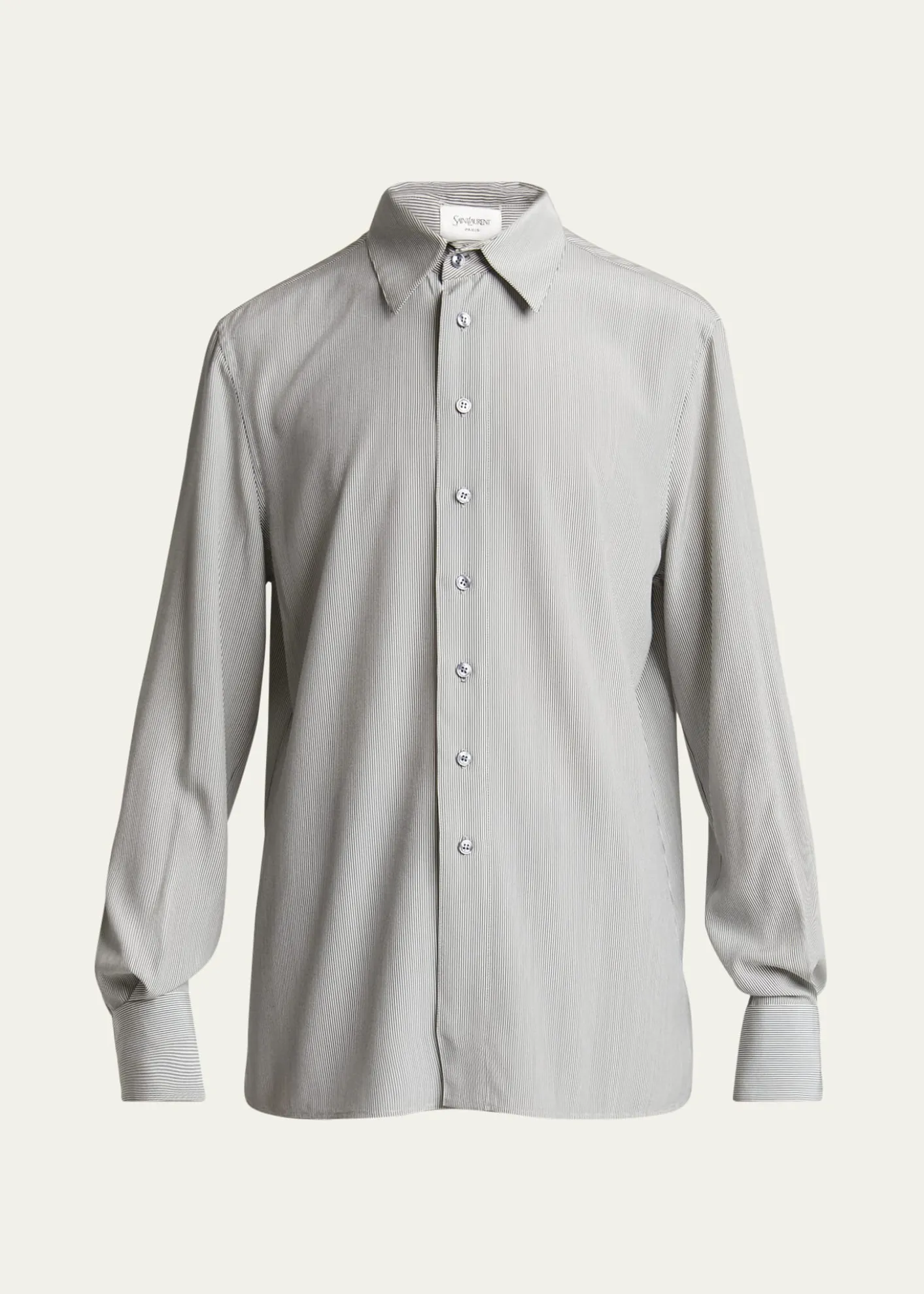 Saint LaurentMen's Micro-Striped Silk Sport Shirt
