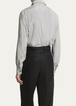 Saint LaurentMen's Micro-Striped Silk Sport Shirt