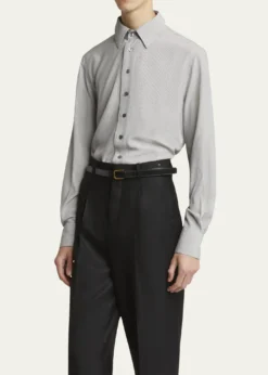 Saint LaurentMen's Micro-Striped Silk Sport Shirt